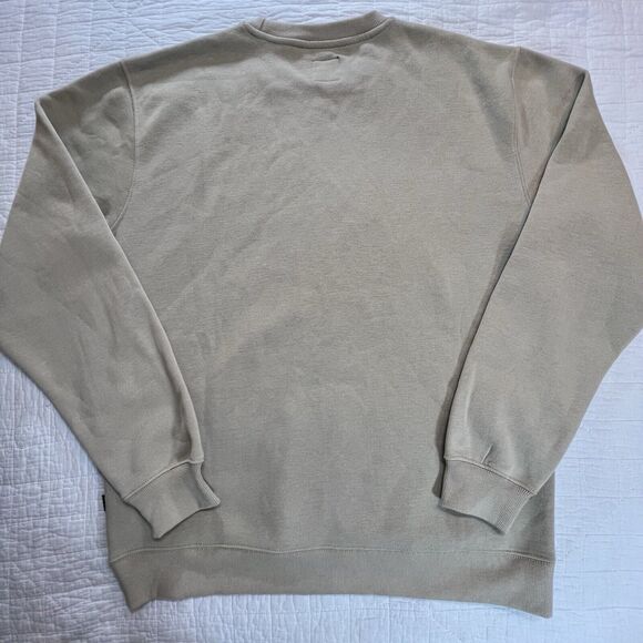 RSQ Fleece Lined Crew Neck V Stitch Tan Brown Sweatshirt Men's Large Outdoors - Picture 3 of 6